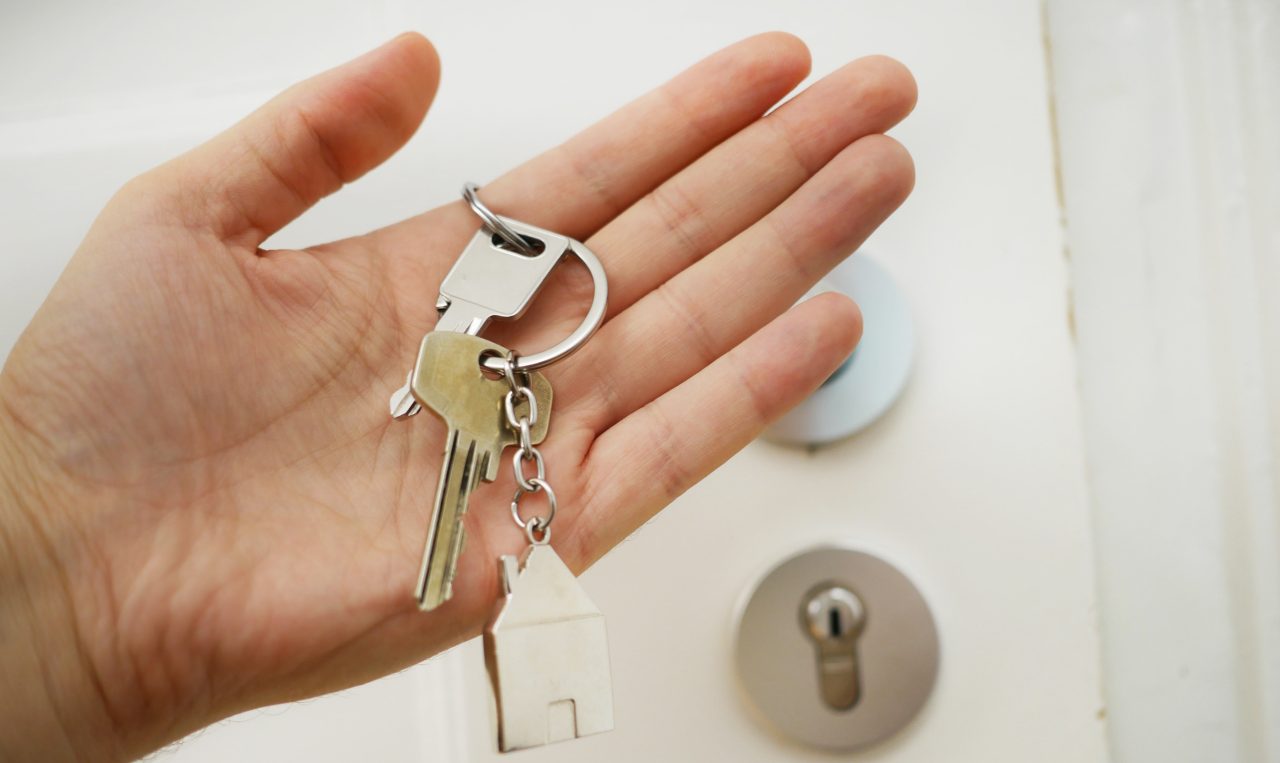 Home saving with field background. home loan concept.